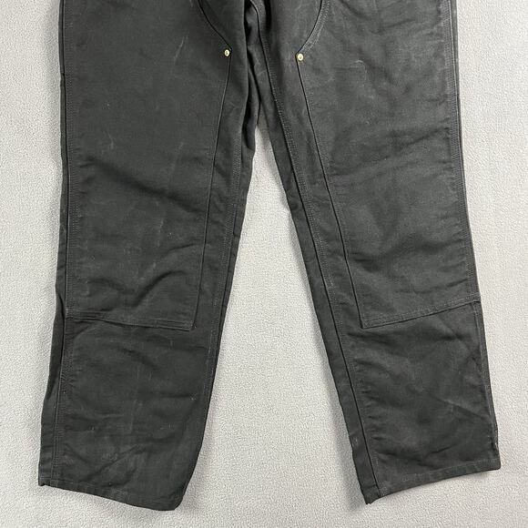 Carhartt Pants Mens 32X30 Black Carpenter Double Knee Canvas Outdoor Workwear - Picture 3 of 10